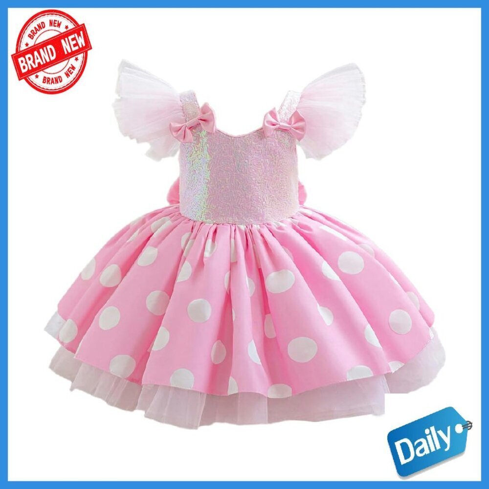 Toddler Tutu Dress Sequin Bodice Flutter Sleeves Party Outfit